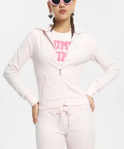 Baby Pink Juicy Logo Women Hoodie