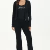 Juicy Couture Velour Zip-Up Hoodie Black