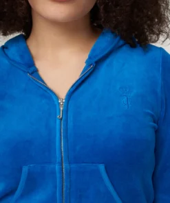 Blue Juicy Couture velour heritage hoodie