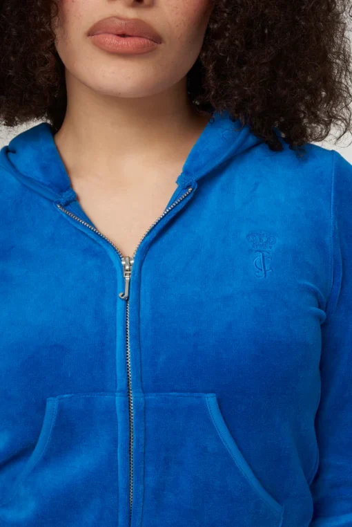 Blue Juicy Couture velour heritage hoodie