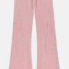 CANDY PINK LOW RISE WESTERN CLASSIC VELOUR DIAMANTE SWEATPANT