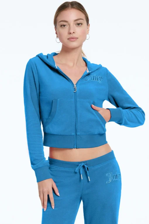 Dark Blue Women Juicy Couture Hoodie