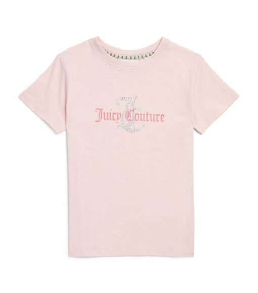 JUICY COUTURE KIDS Embellished Logo T-Shirt – Almond Blossom