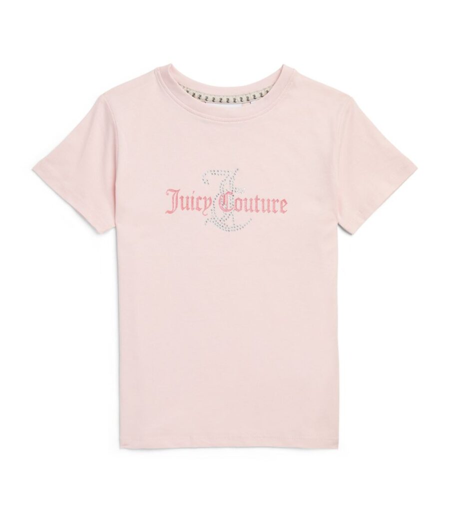 JUICY COUTURE KIDS Embellished Logo T-Shirt – Almond Blossom