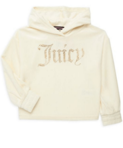 JUICY COUTURE Little Girl’s Studded Logo Velour Hoodie