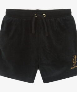 JUICY COUTURE TEEN GIRLS VELOUR SHORTS – BLACK