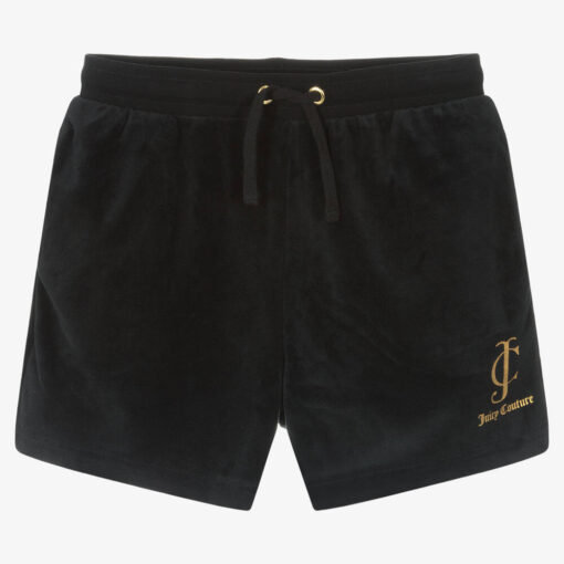 JUICY COUTURE TEEN GIRLS VELOUR SHORTS – BLACK