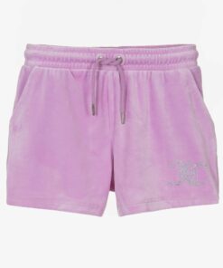 JUICY COUTURE TEEN GIRLS VELOUR SHORTS – PURPLE