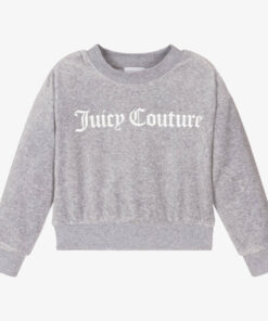 JUICY COUTURE VELOUR SWEATSHIRT – GREY LOGO