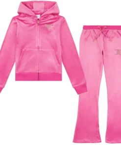 Juicy Couture Fuchsia Flared Tracksuit Pink