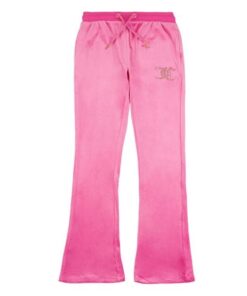 Juicy Couture Girls Diamante Velour Bootcut Joggers