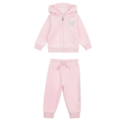 Juicy couture Baby Girls Velour Zip Up Tracksuit – Pink