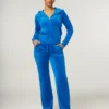 Juicy Couture Girls Blue Diamanté Zip-Up Tracksuit