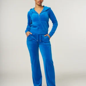 Juicy Couture Girls Blue Diamanté Zip-Up Tracksuit