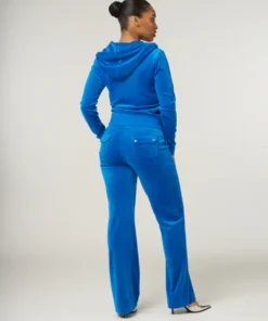 Juicy Couture Girls Blue Diamanté Zip-Up Tracksuit