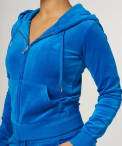 Juicy Couture Girls Blue Diamanté Zip-Up Tracksuit