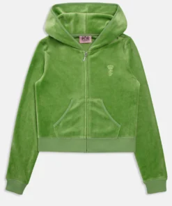 Piquant Green Bamboo Velour Hoodie