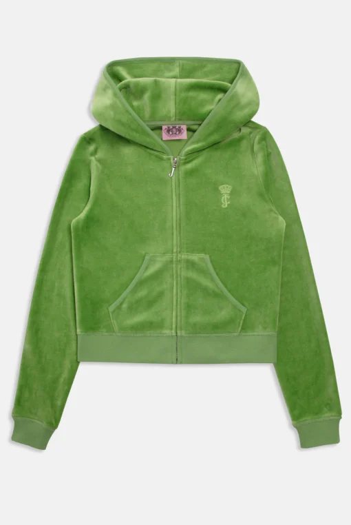 Piquant Green Bamboo Velour Hoodie