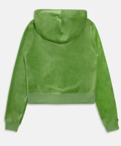 Piquant Green Bamboo Velour Hoodie