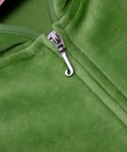 Piquant Green Bamboo Velour Hoodie