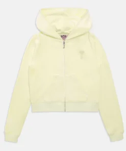 Tender yellow bamboo velour hoodie