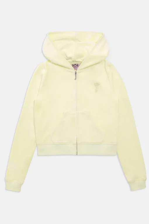 Tender yellow bamboo velour hoodie