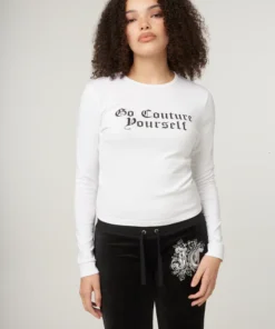 White Go Couture Long Sleeve Tee