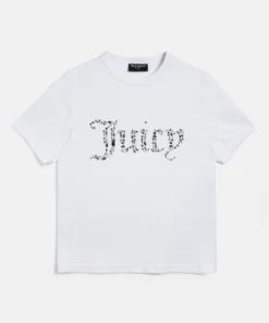 White Jewel Logo Girl T-Shirt