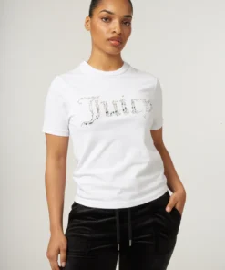 White Jewel Logo Girl T-Shirt