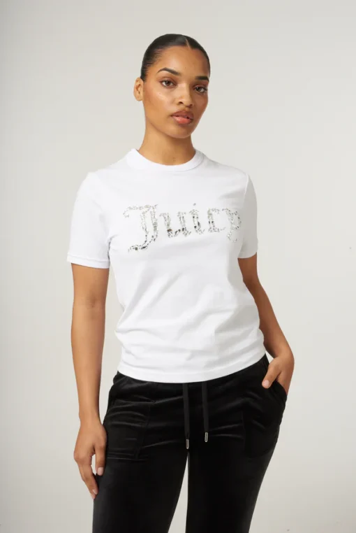 White Jewel Logo Girl T-Shirt