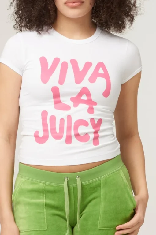 White Viva La Juicy Baby Tee