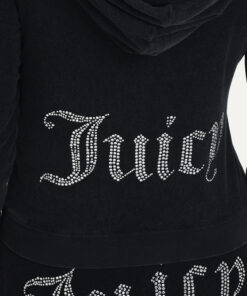 Juicy Couture Velour Zip-Up Hoodie Black