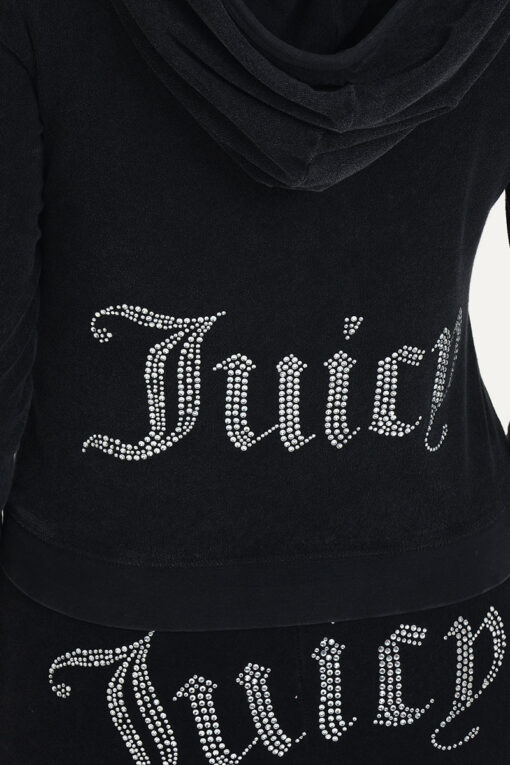 Juicy Couture Velour Zip-Up Hoodie Black